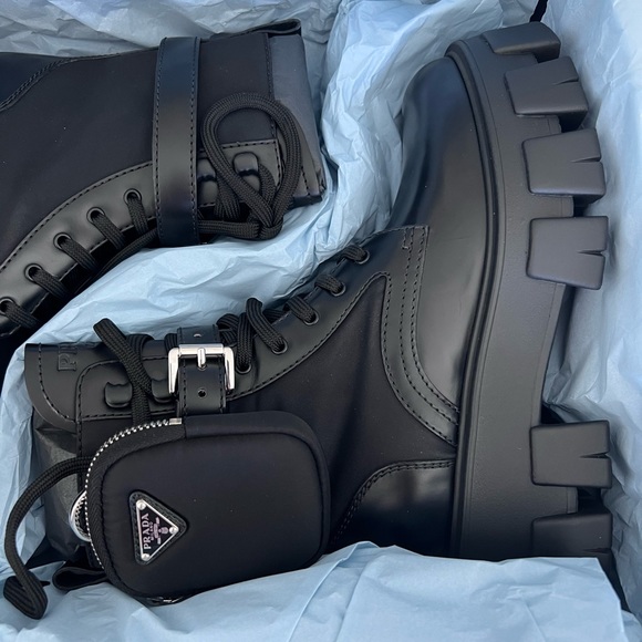 Prada monolith combat boots 36.5 NEW IN BOX - Picture 7 of 12